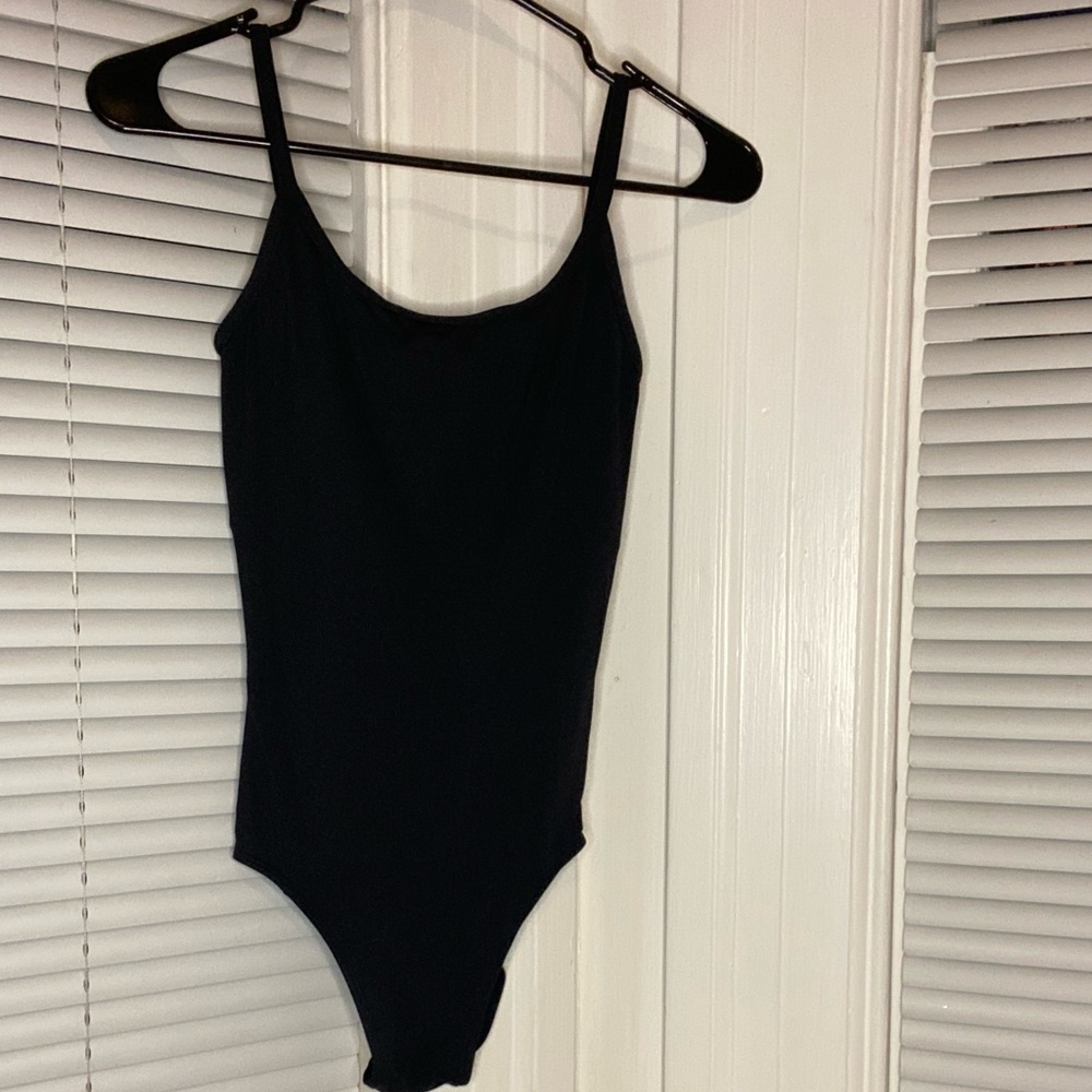 Black Dance Leotard, open back with mesh